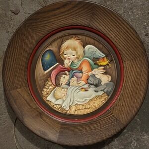 Anri Ferrandiz Christmas 1983 Plate Peace Attend Thee Wood Relief Ltd Edition